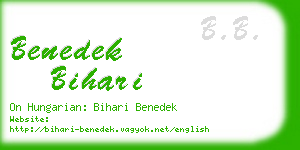 benedek bihari business card